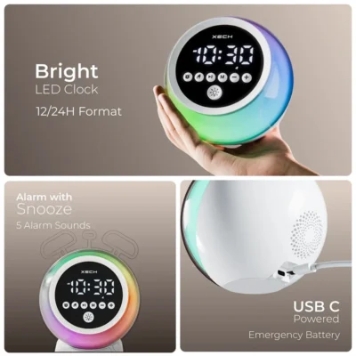 Buy Xech Hue – Digital Clock Speaker with RGB Light in bulk for Corporate Gifting | Corporate Gyft