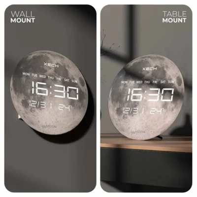 Buy Xech Solaris Moon LED Clock in bulk for Corporate Gifting | Corporate Gyft