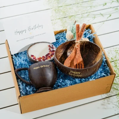 Buy Coconut Shell Eco-friendly Gift Set in bulk for Corporate Gifting | Corporate Gyft