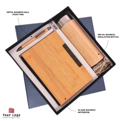 Buy Bamboo Wood 3-in-1 Welcome Kit in bulk for Corporate Gifting | Corporate Gyft