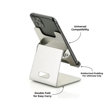 Buy Stainless Steel Double-Fold Mobile Stand in bulk for Corporate Gifting | Corporate Gyft