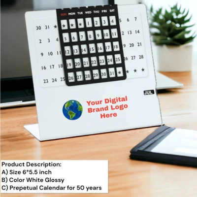 Buy Stainless Steel Perpetual Calendar Stand in bulk for Corporate Gifting | Corporate Gyft
