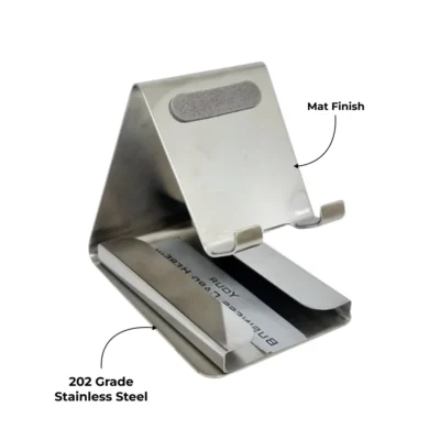 Buy Stainless Steel Mobile Stand with Card Slot in bulk for Corporate Gifting | Corporate Gyft
