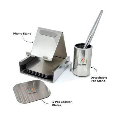 Buy Mobile Stand with Coasters and Pen Holder in bulk for Corporate Gifting | Corporate Gyft