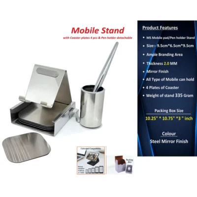Buy Mobile Stand with Coasters and Pen Holder in bulk for Corporate Gifting | Corporate Gyft