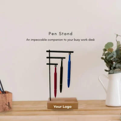 Buy Magnetic Pen Stand with Wooden Base in bulk for Corporate Gifting | Corporate Gyft
