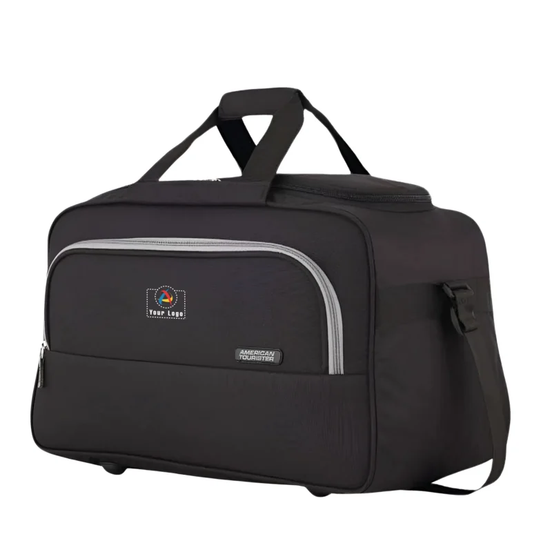 Buy American Tourister Lightweight Black Duffle Bag in bulk for Corporate Gifting | Corporate Gyft