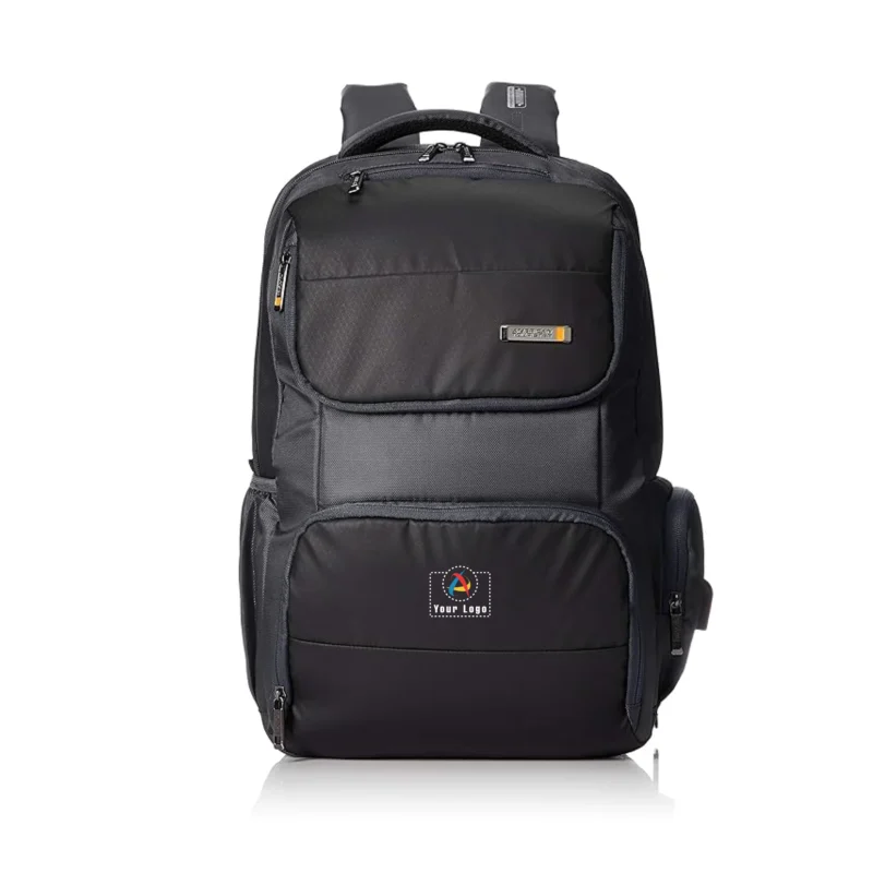 Buy American Tourister Grey Backpack with Expandable Storage in bulk for Corporate Gifting | Corporate Gyft