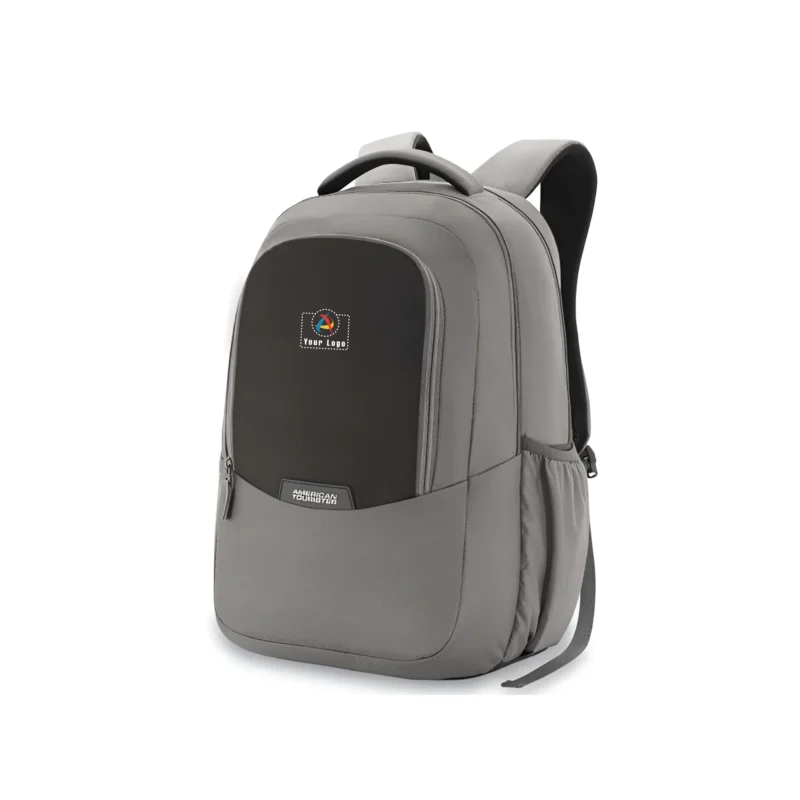 Buy American Tourister Recyclex Grey Backpack in bulk for Corporate Gifting | Corporate Gyft