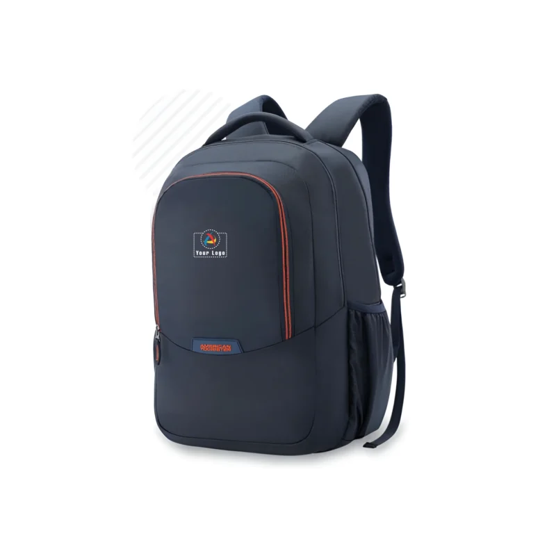 Buy American Tourister Recyclex Navy Blue Backpack in bulk for Corporate Gifting | Corporate Gyft