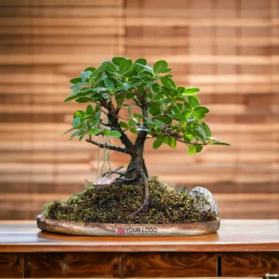 Buy Wooden Plate Ficus Bonsai Gift in bulk for Corporate Gifting | Corporate Gyft