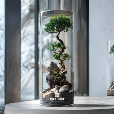 Buy Cylindrical Glass Bonsai Terrarium Gift in bulk for Corporate Gifting | Corporate Gyft