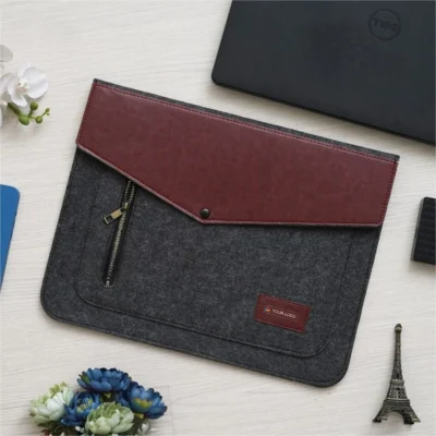 Buy Recycled Felt Laptop Sleeve with Zipper Pocket in bulk for Corporate Gifting | Corporate Gyft