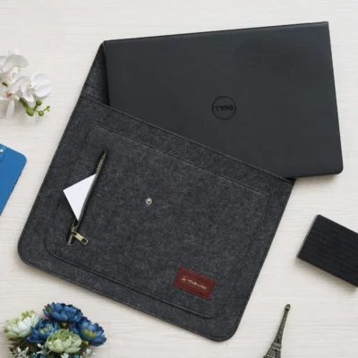Buy Recycled Felt Laptop Sleeve with Zipper Pocket in bulk for Corporate Gifting | Corporate Gyft