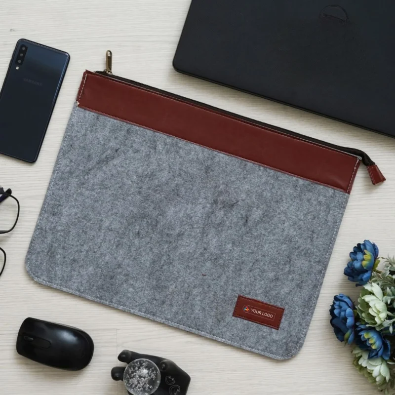 Buy Laptop Sleeve and Document Holder - Grey in bulk for Corporate Gifting | Corporate Gyft