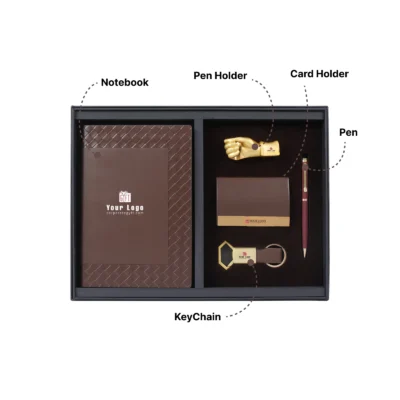 Buy Premium Office Gift Set - Brown in bulk for Corporate Gifting | Corporate Gyft