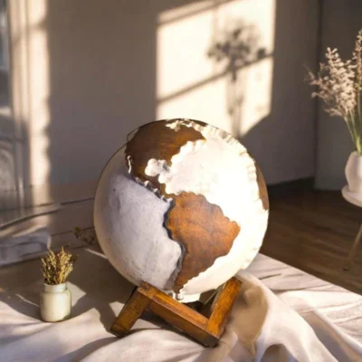 Buy Hand Carved Solid Wooden Globe in bulk for Corporate Gifting | Corporate Gyft
