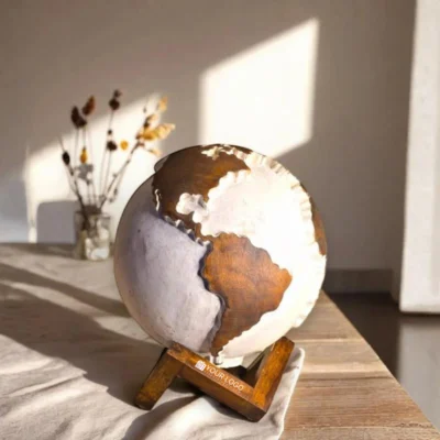 Buy Hand Carved Solid Wooden Globe in bulk for Corporate Gifting | Corporate Gyft
