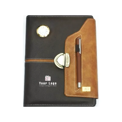 Buy Watch-Integrated Leather Folder in bulk for Corporate Gifting | Corporate Gyft