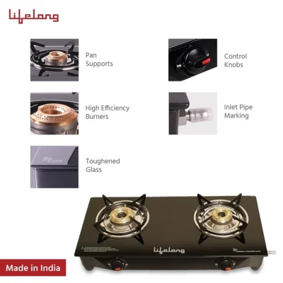 Buy Lifelong GlassTop – 2 Burner in bulk for Corporate Gifting | Corporate Gyft