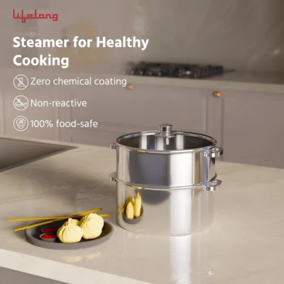 Buy Lifelong 2-Tier Stainless Steel Steamer in bulk for Corporate Gifting | Corporate Gyft