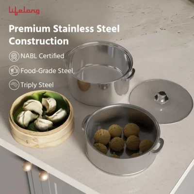 Buy Lifelong 2-Tier Stainless Steel Steamer in bulk for Corporate Gifting | Corporate Gyft