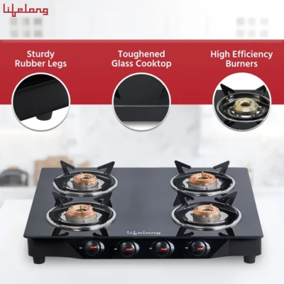 Buy Lifelong GlassTop – 4 Burners in bulk for Corporate Gifting | Corporate Gyft