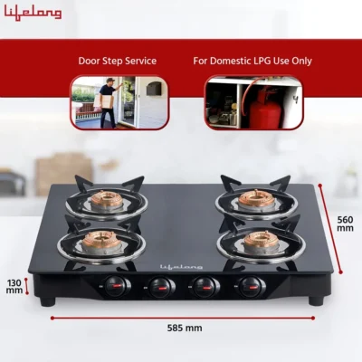 Buy Lifelong GlassTop – 4 Burners in bulk for Corporate Gifting | Corporate Gyft