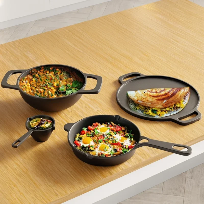 Buy Lifelong Cast Iron Cookware Set – 4 Pieces in bulk for Corporate Gifting | Corporate Gyft