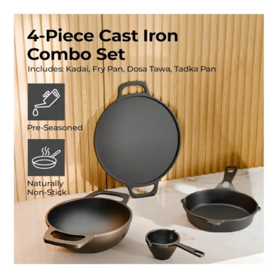Buy Lifelong Cast Iron Cookware Set – 4 Pieces in bulk for Corporate Gifting | Corporate Gyft