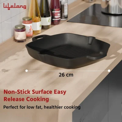 Buy Lifelong Grill Pan with Wooden Spatula in bulk for Corporate Gifting | Corporate Gyft