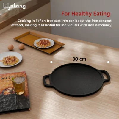 Buy Lifelong Cast Iron Dosa Tawa with Wooden Spatula in bulk for Corporate Gifting | Corporate Gyft