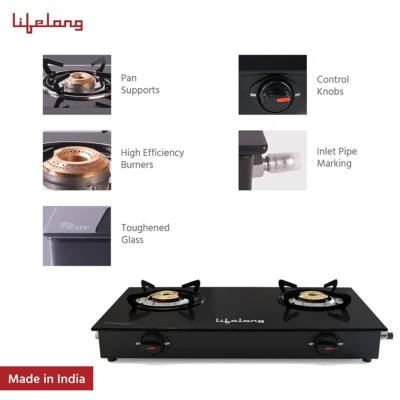 Buy Lifelong ToughGlass - 2 Burner in bulk for Corporate Gifting | Corporate Gyft