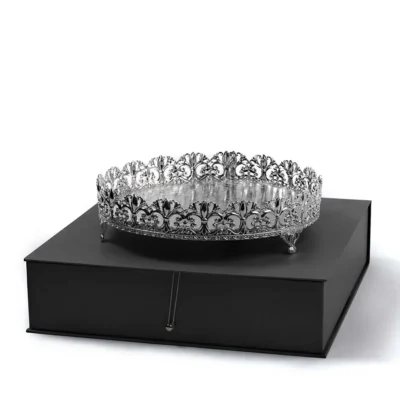 Buy Baroque Cutwork Silver Tray in bulk for Corporate Gifting | Corporate Gyft