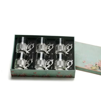Buy European Style Glasses with Spoons Set of 6 in bulk for Corporate Gifting | Corporate Gyft