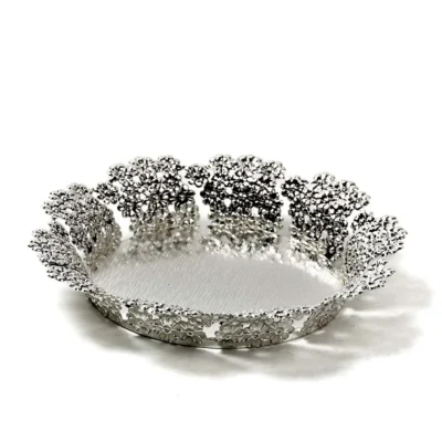 Buy Floral Grace Silver Tray in bulk for Corporate Gifting | Corporate Gyft