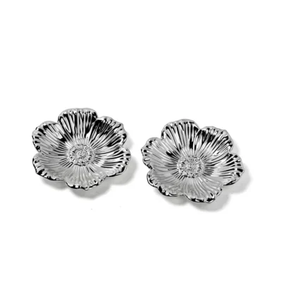 Buy Floral Accent Silver Bowls in bulk for Corporate Gifting | Corporate Gyft