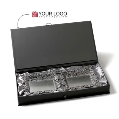 Buy Floral Cutwork Silver Tray Set in bulk for Corporate Gifting | Corporate Gyft