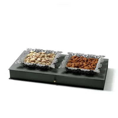 Buy Floral Cutwork Silver Tray Set in bulk for Corporate Gifting | Corporate Gyft