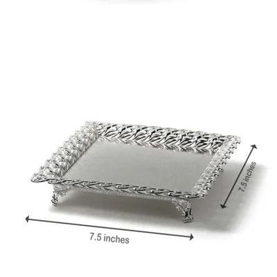 Buy Leaf Elegance Cutwork Tray - Set of 2 in bulk for Corporate Gifting | Corporate Gyft
