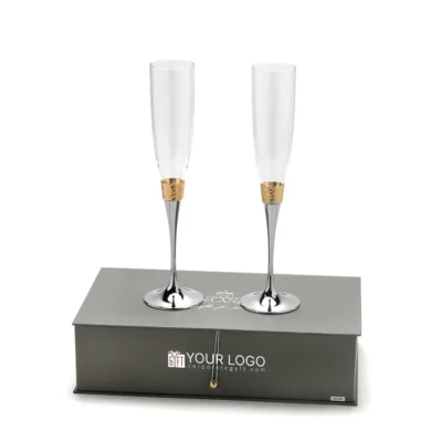 Buy Gold and Silver Elegance Wine Glasses in bulk for Corporate Gifting | Corporate Gyft
