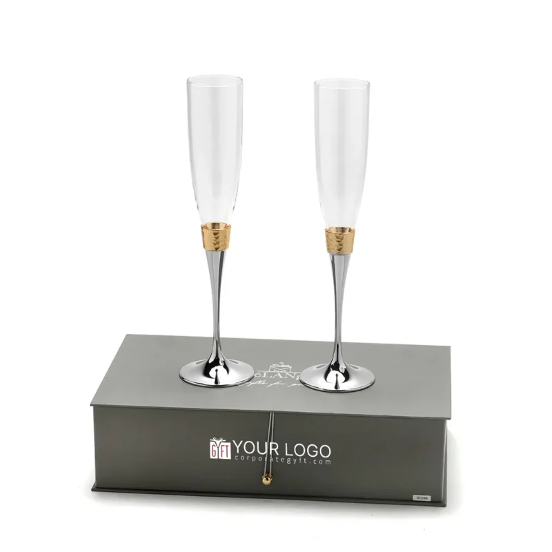 Buy Gold and Silver Elegance Wine Glasses in bulk for Corporate Gifting | Corporate Gyft