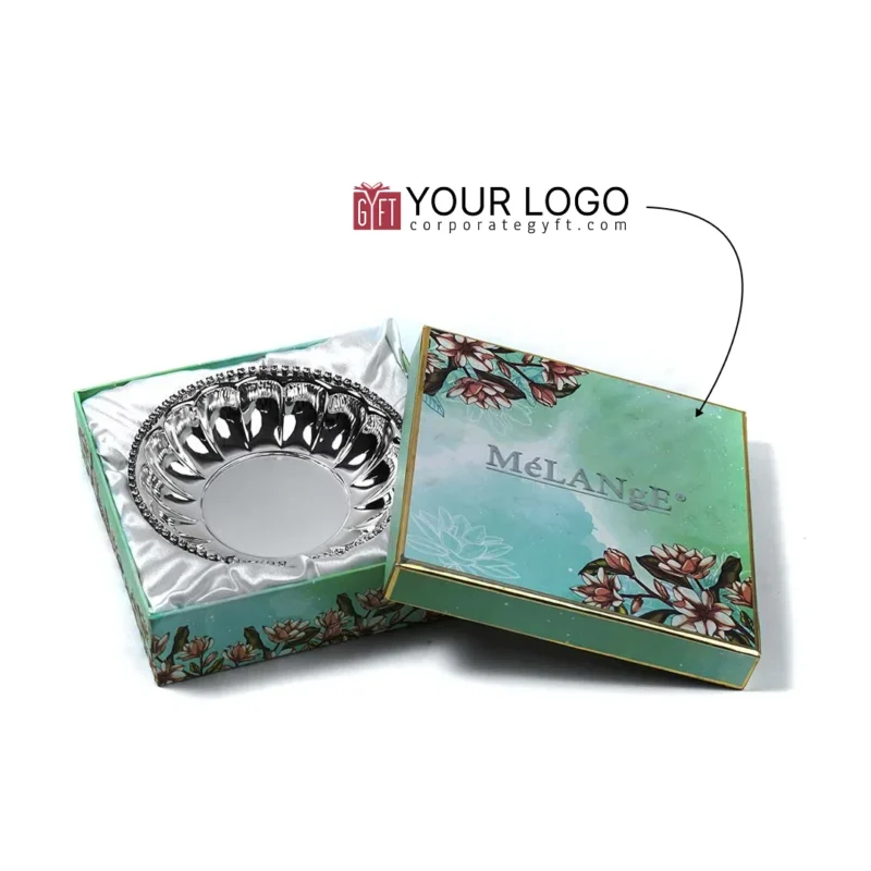 Buy Crystal Edge Ribbed Silver Bowl in bulk for Corporate Gifting | Corporate Gyft