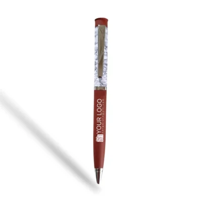 Buy Marble Finish Executive Metal Pen - Red in bulk for Corporate Gifting | Corporate Gyft