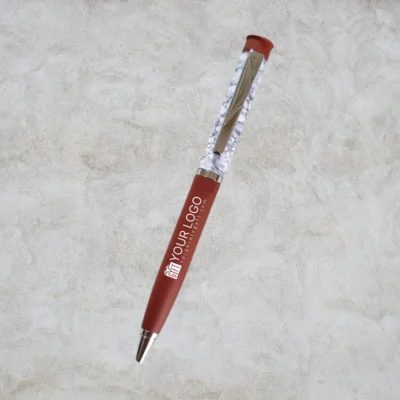 Buy Marble Finish Executive Metal Pen - Red in bulk for Corporate Gifting | Corporate Gyft
