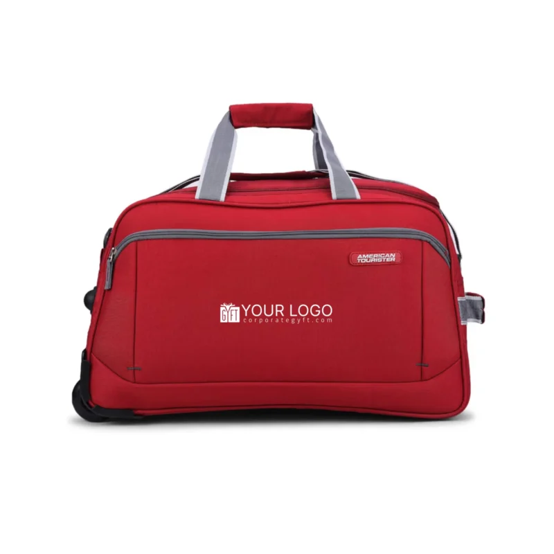 Buy American Tourister Apex Wheel Duffle Bag - Red in bulk for Corporate Gifting | Corporate Gyft