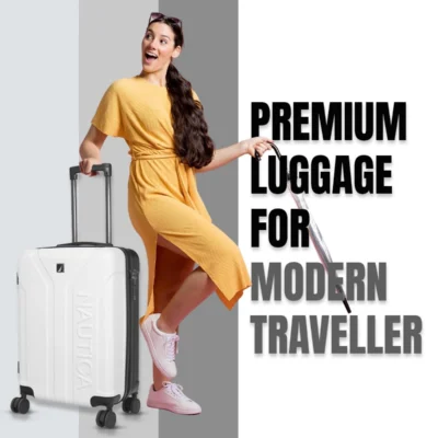 Buy Nautica TravelMate Cabin Trolley - White and Black in bulk for Corporate Gifting | Corporate Gyft