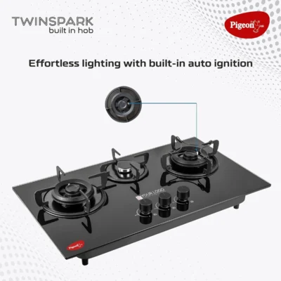 Buy Pigeon Twinspark 3 Burner Hob in bulk for Corporate Gifting | Corporate Gyft