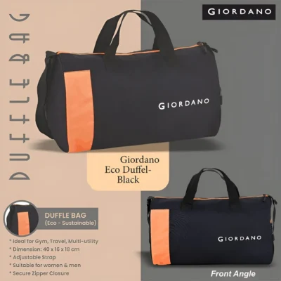 Buy Giordano Stylish Eco Duffle Bag - Black in bulk for Corporate Gifting | Corporate Gyft