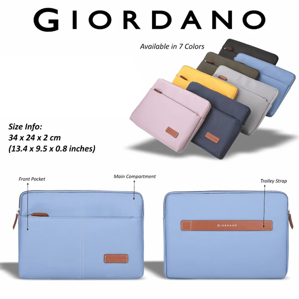 Giordano Colourblocked Laptop Sleeve - Sky Blue Buy Giordano Colourblocked Laptop Sleeve - Sky Blue in bulk for Corporate Gifting | Corporate Gyft